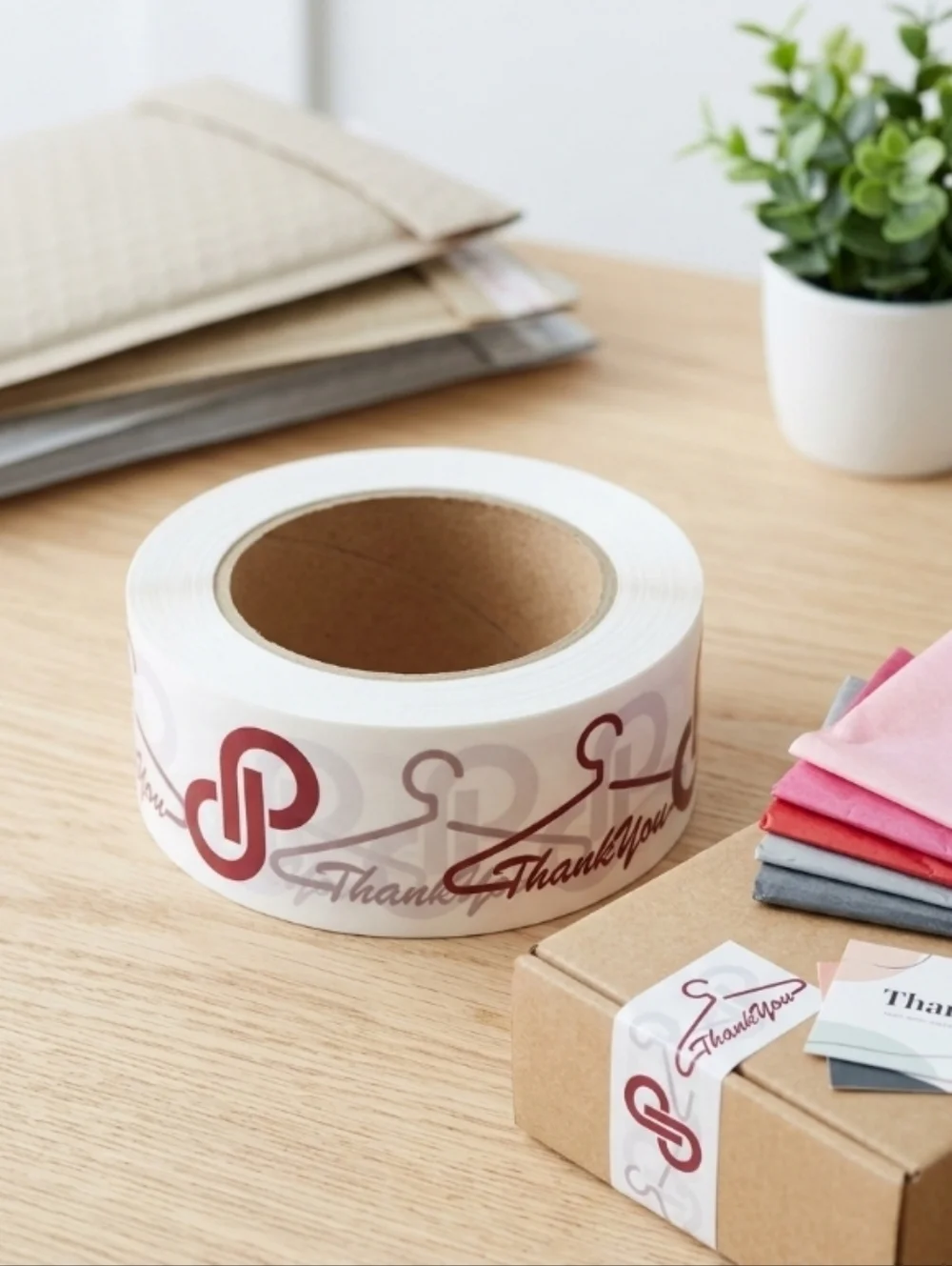 Tape Thank You Shipping and packaging Designer Logo Posh Office Unisex